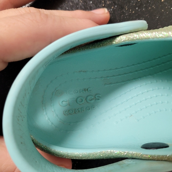 Crocs Blue Glitter Clogs - Picture 6 of 8